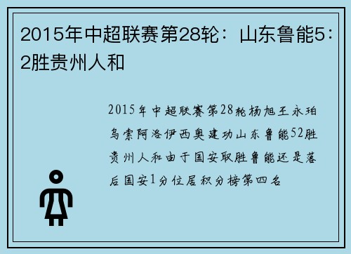 2015年中超联赛第28轮：山东鲁能5：2胜贵州人和